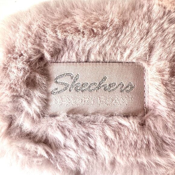 Skechers Slippers Women's Size 9 Blush Pink Suede Faux Fur Slip On Mule NEW - Picture 9 of 11